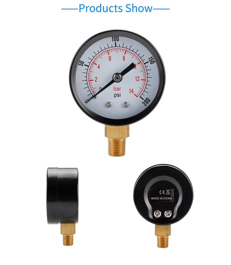 0~ 200 psi~ 14bar Pool Filter Wasserdruck Dial Hydraulische Manometer Meter U4V0 