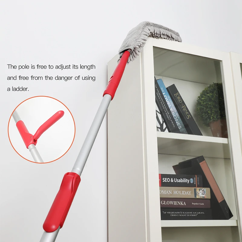 Jeusn Hot Sale Ceiling Fan Cleaning Duster Wall Cleaning Mop With Long Handle Washable Flexible Microfiber Duster Wall Cleaner Mop