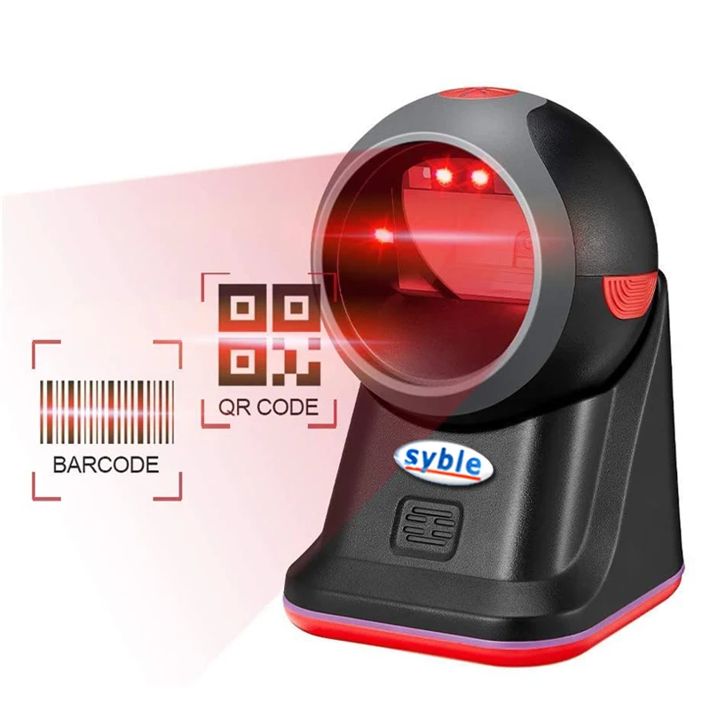 XB-8608G Syble Hands Free Desktop Barcode Scanner 2D Omni Platform QR Code Reader