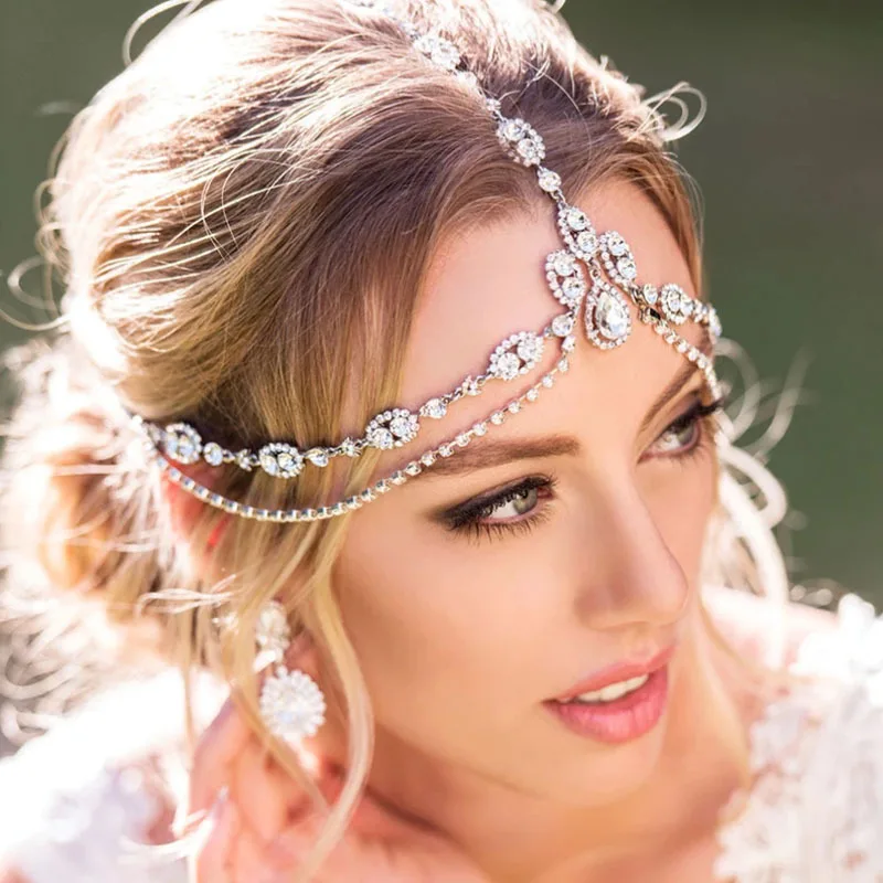 Women's Fashion Rhinestone Head Chain Wedding Hair Accessory