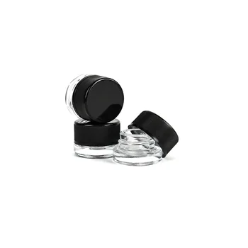 5ml Round and Square Child Resistant Glass Jar With Black Cap