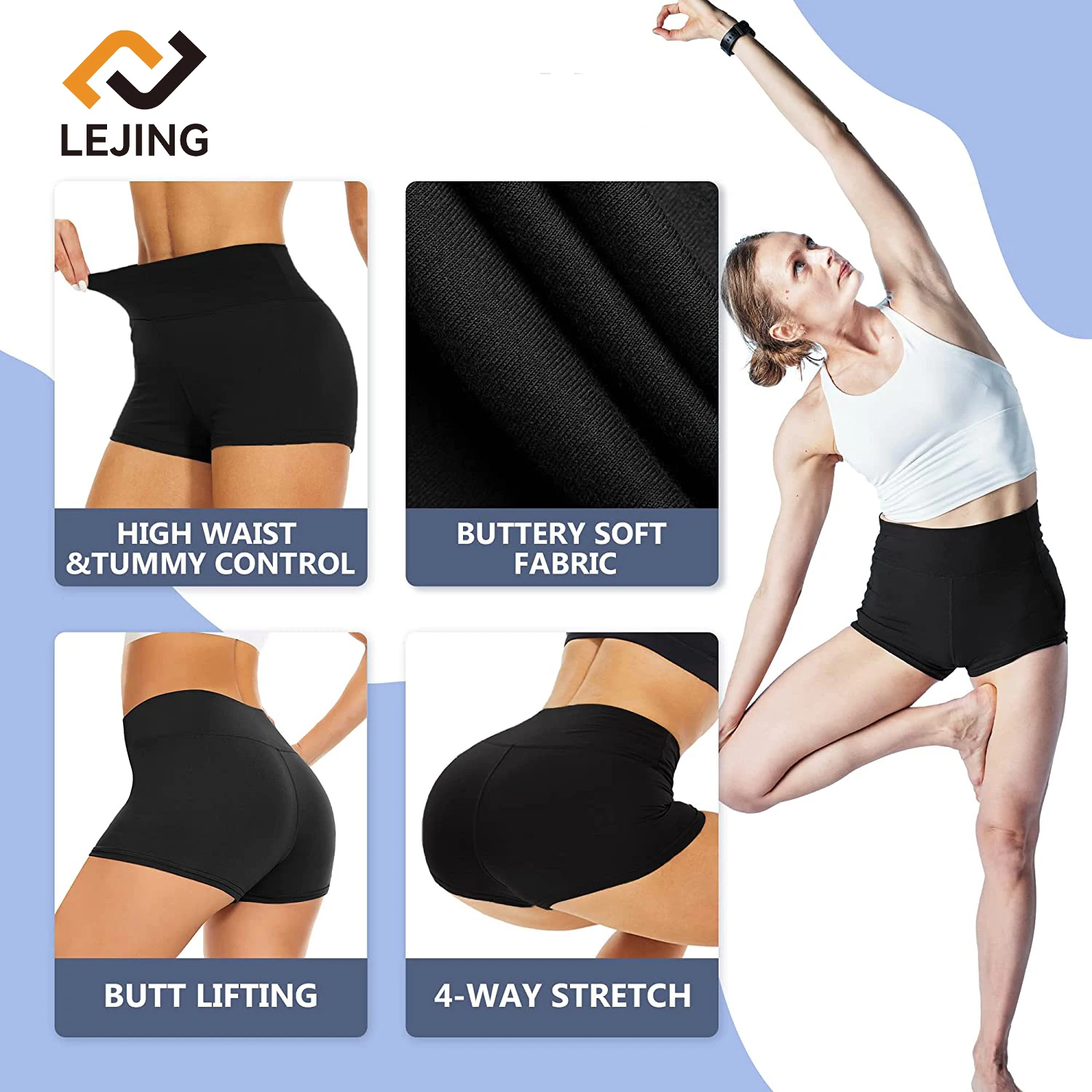 Wholesale Women High Waist Running Polyester Athletic Yoga Custom Biker
