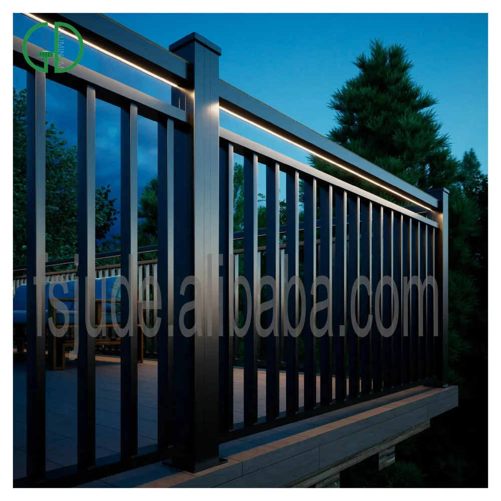 Foshan GD Railing Profile Balustrade Handrail Chine En Verre Aluminium Pour Balcon Veranda White Black Turkey Aluminium Balustra