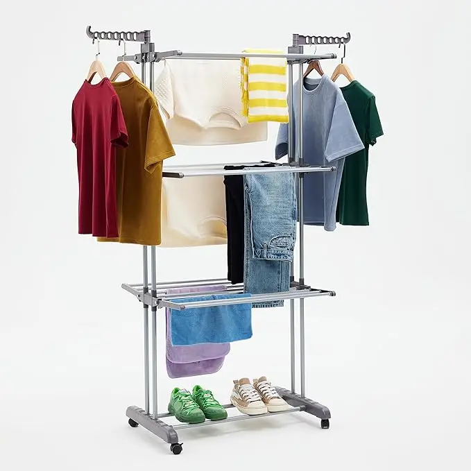 Garment Rack with Wheels /multifunctional Towel Hangers Detachable Clothes Drying Rack, High Quality Metal Iron Customised Free