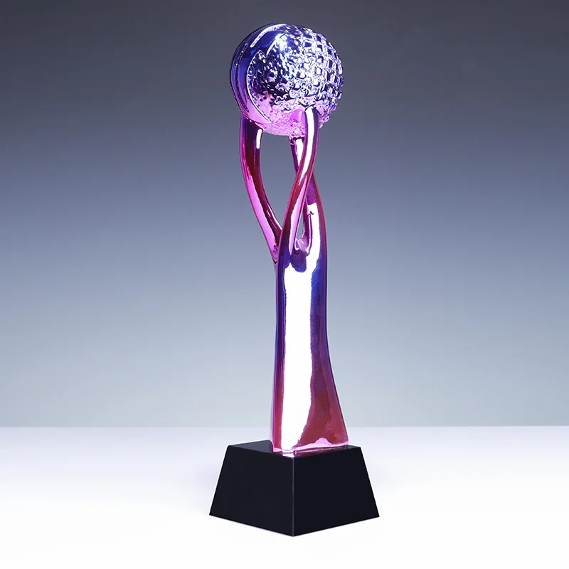 Factory direct custom plated resin thorn ball k9 crystal color printing trophy details