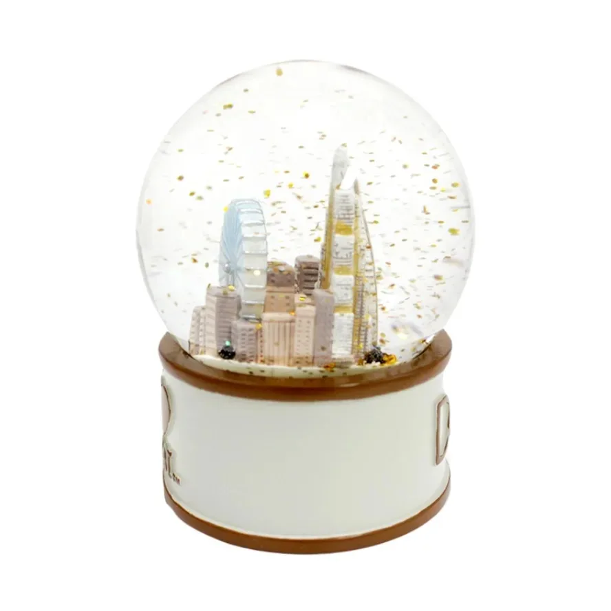Customized Resin Craft Building Snow Ball Dubai Snowglobe Custom City Snow Globe
