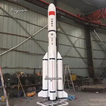 Custom Stainless Steel Aerospace Rocket Model Garden Park Decoration Metal Sculpture Metal Crafts Product