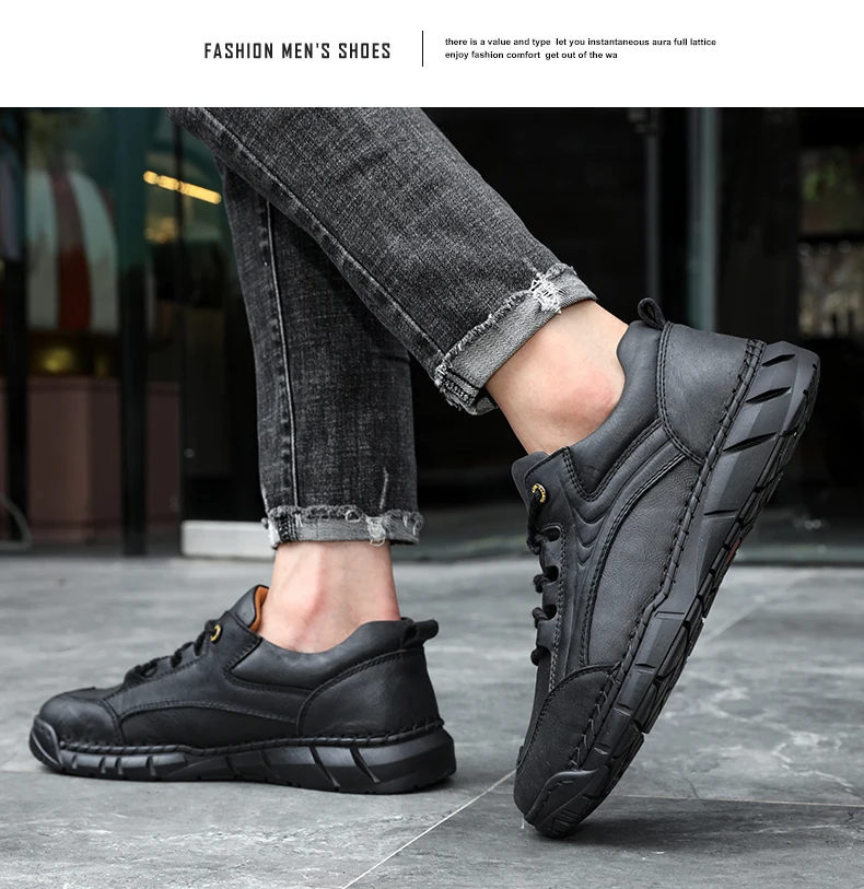 Nonslip Genuine Leather Footwear Spring And Summer Men's Casual Shoes