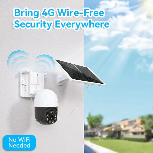 Solar Panel WiFi  CCTV PTZ Camera Outdoor  1080P Wireless Solar Security WiFi Battery Power Network Camera