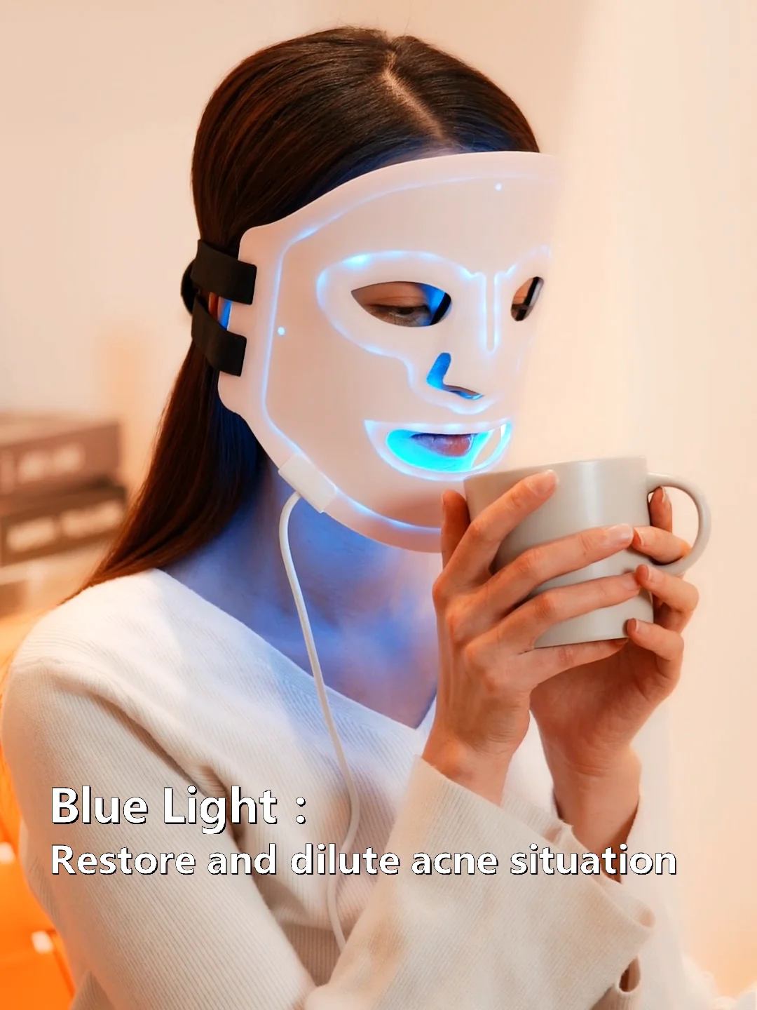 face led face mask silicone 4 colors pdt led light wrinkle