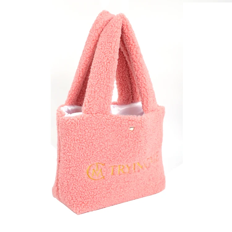 Fashion Faux Fur Winter Handbag for Women New Large Tote Teddy Bag Design Plush Shoulder Bag Custom Size