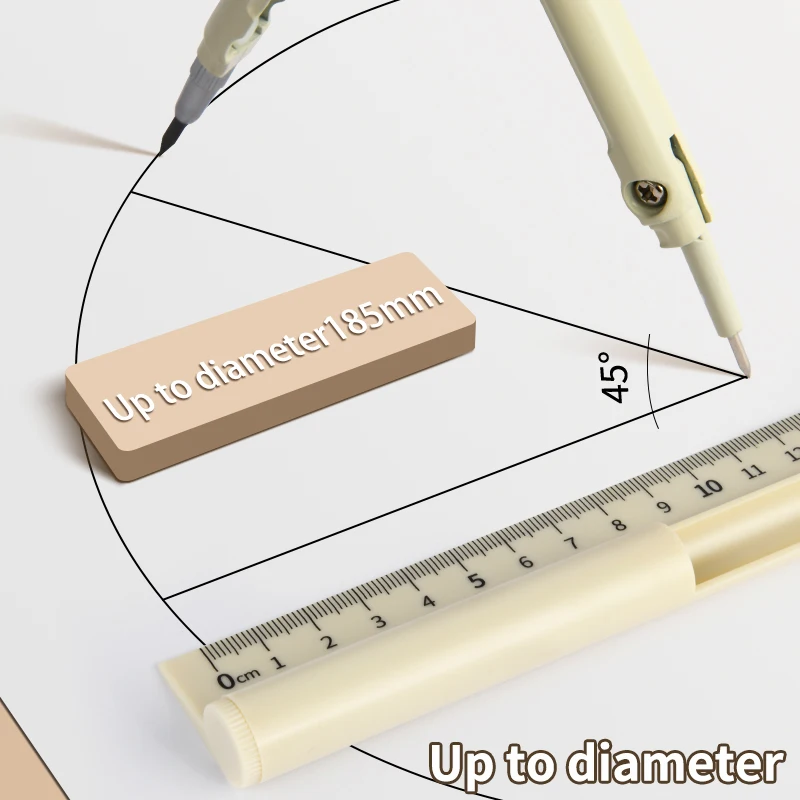 Многофункциональный набор «Три в одном» компас и линейка пластиковая с металлическим компасом для обучения карандашам школьного использования