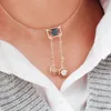 Collier en or 10 carats avec alexandrite de laboratoire