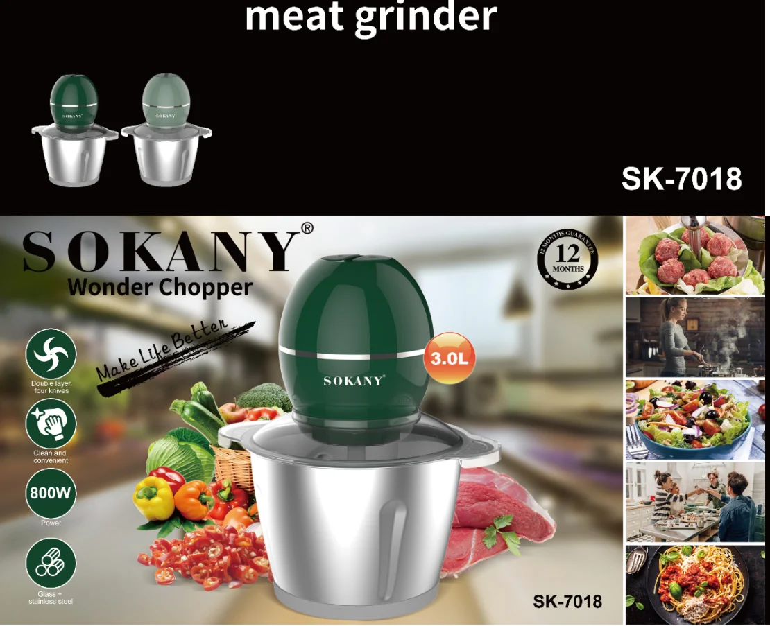 3.0L Smoothie Electric Food Vegetable Quick Chopper - China Food