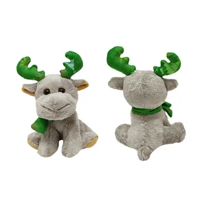 Custom Cute Soft Christmas Reindeer Plush Stuffed Animal Deer Toy Filled with PP Cotton