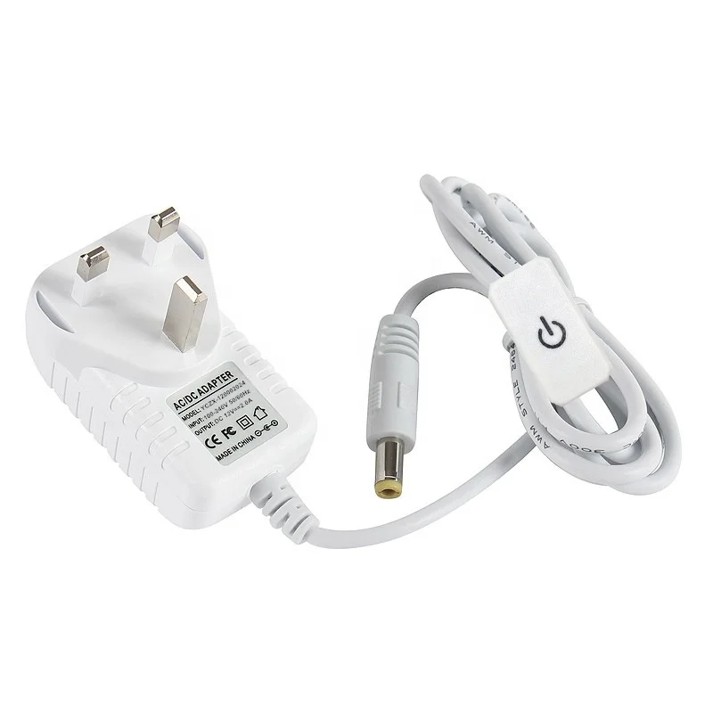 Switching Ac Dc Adaptor 12v 1a 2A 3A Power Adapter with Inline Touch Dimmer Switch  for Christmas Lighting LED Strip