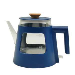 Goose Neck Design 1.2L Electric Glass Kettle with Anti-scald Plastic Outer Shell