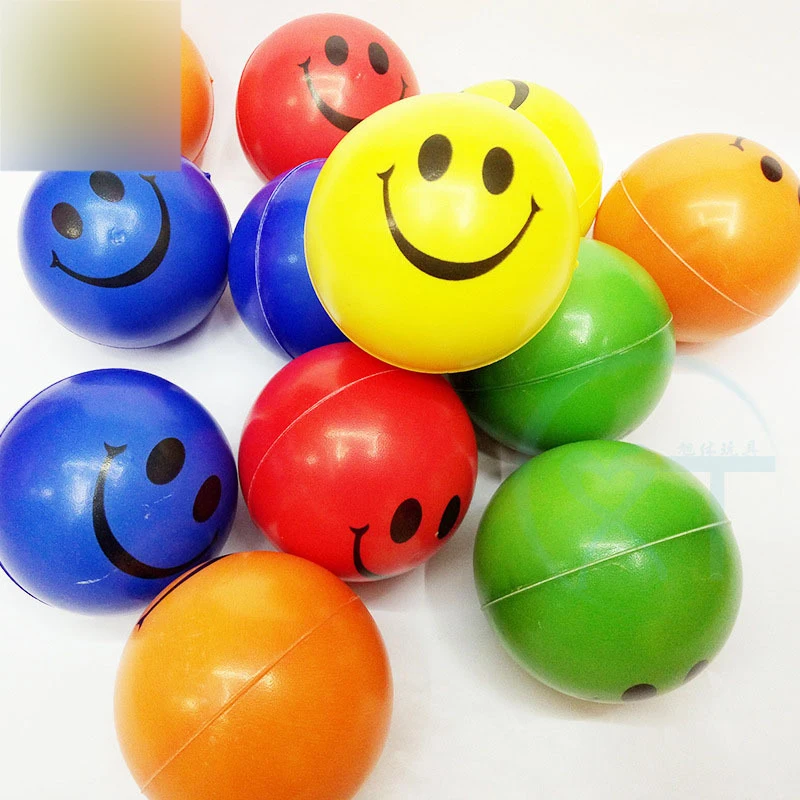 EE437 Mini Vent PU Foam Colored Smile Funny Face Stress Ball Stretchy  Stress Relief Fidget Squishies Squeeze Toys for Kid