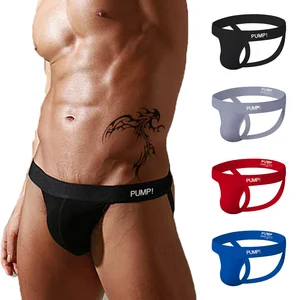 Wholesale Breathable Sexy GAY Underpants Hollow Running Pump Jockstraps Para Homens U Convex Cotton Low Rise Men Underwear