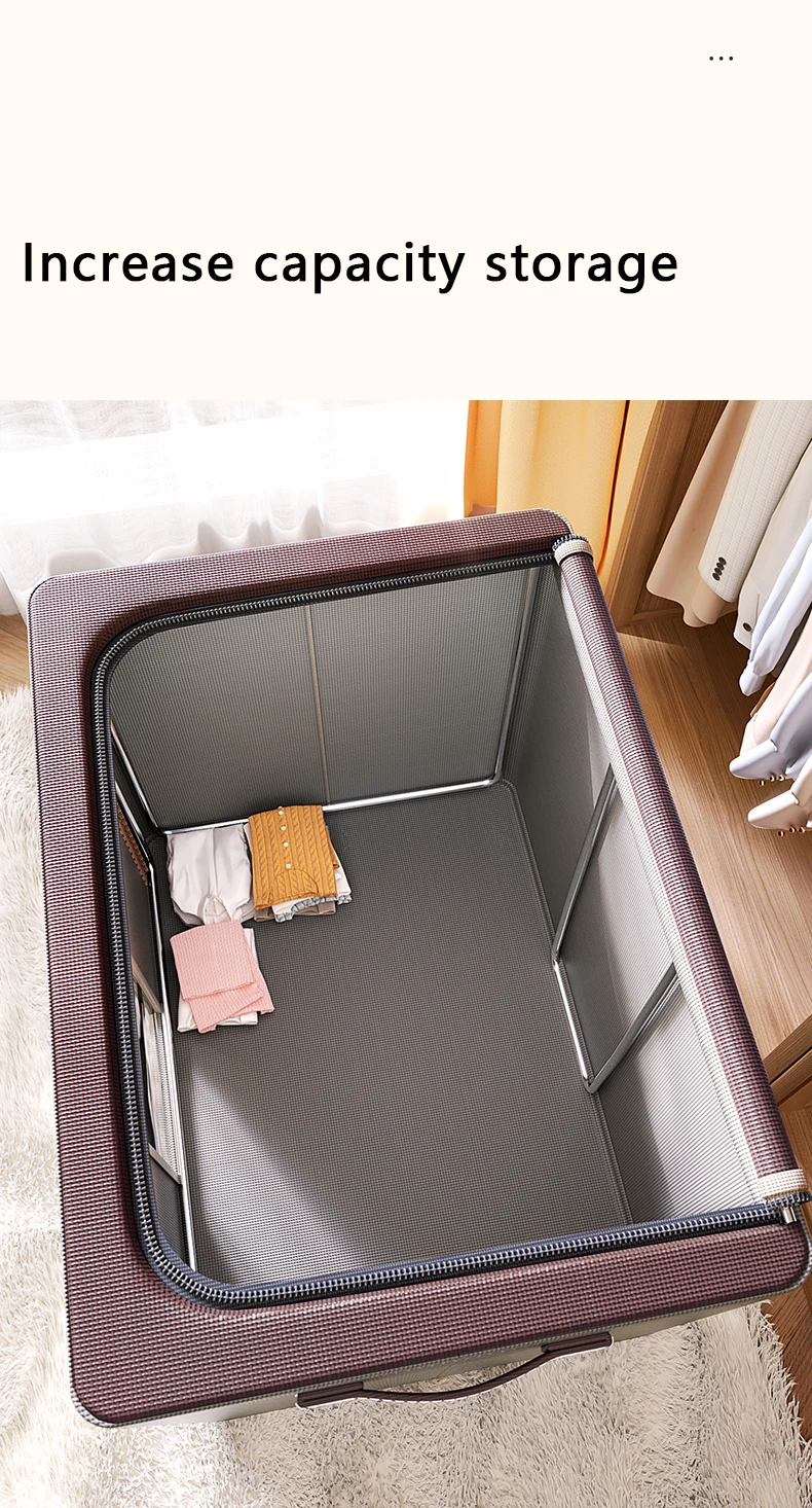 Cloth Steel Frame Folding Cloth Storage Box Organizer For Clothes Boxes