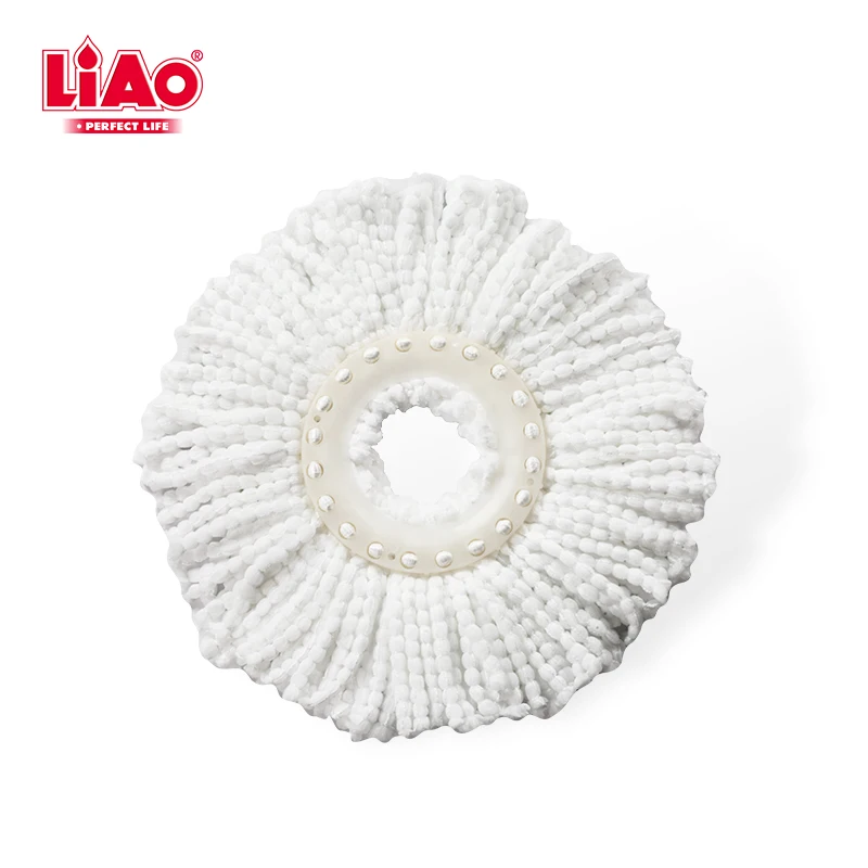 LiAo Standard Size Round Shape Magic Microfiber Spin Mop Head Refill Replacement Head