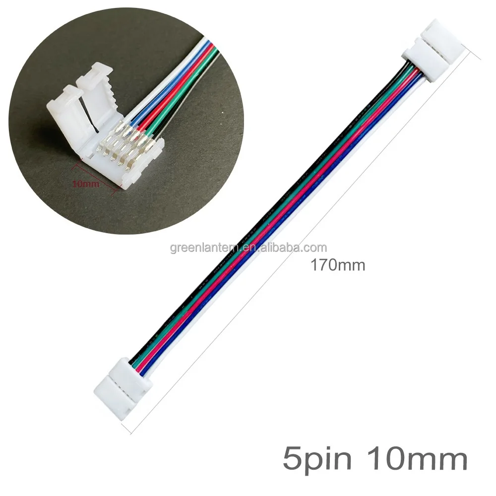 Conector Para Tira Led Rgbw 50 Pzas 10mm 5 Pines Smd 5050 Conector Rgbw