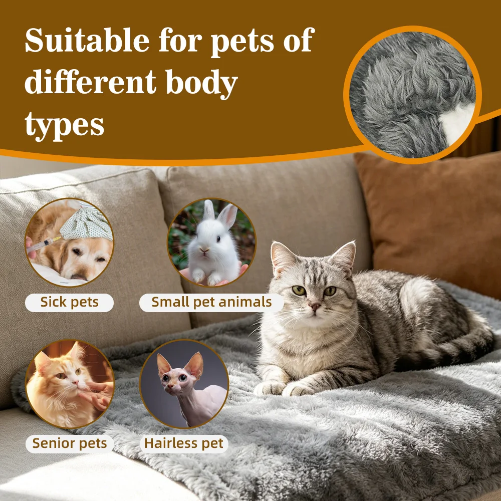 Solid Winter Washable Long Plush 80X55cm Warm Small Animal Sleeping Pe - product detail 5