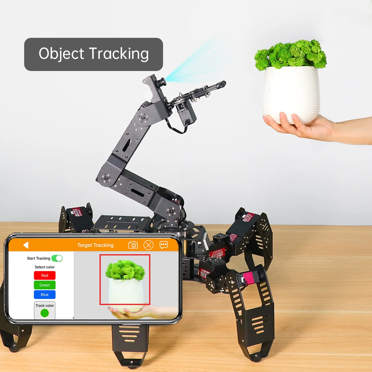 Hiwonder SpiderPi Pro Hexapod Robot with AI Vision Robotic Arm AI 6-Leg Spider Robot Powered by Raspberry Pi
