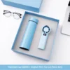 Tasse à affichage de température, affichage numérique, petit ventilateur, bleu ciel