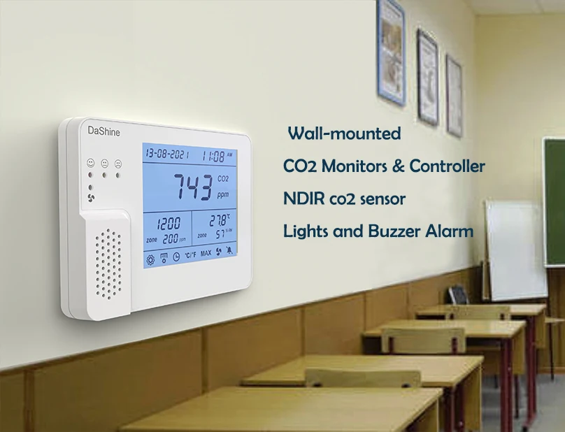 Air Quality CO2 Monitor Controller with Relay Function