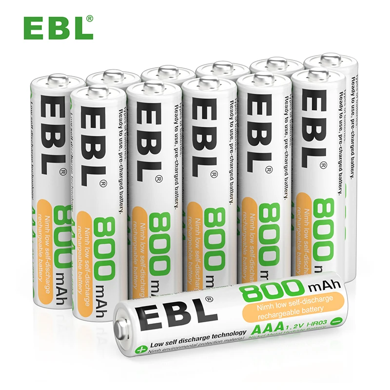 EBL Wholesale High Quality 1.2V 800mAh NIMH AAA Rechargeable Battery