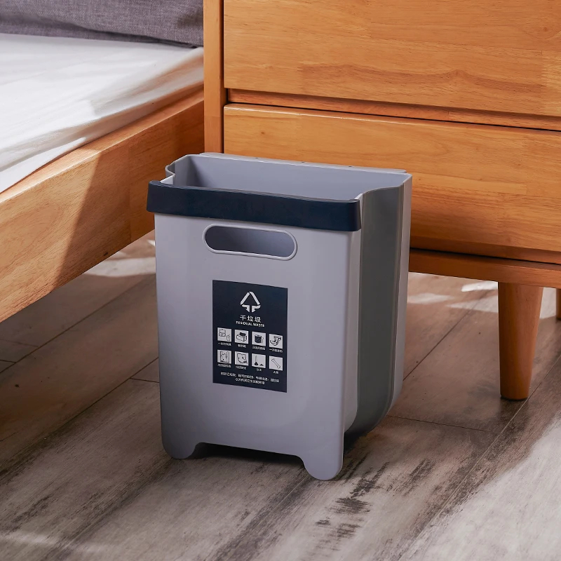Collapsible Trash Can Folding Dustbin Garbage Bin Foldable Garbage Trash Can Kitchen Plastic Food Waste Bin Foldable Waste Bins