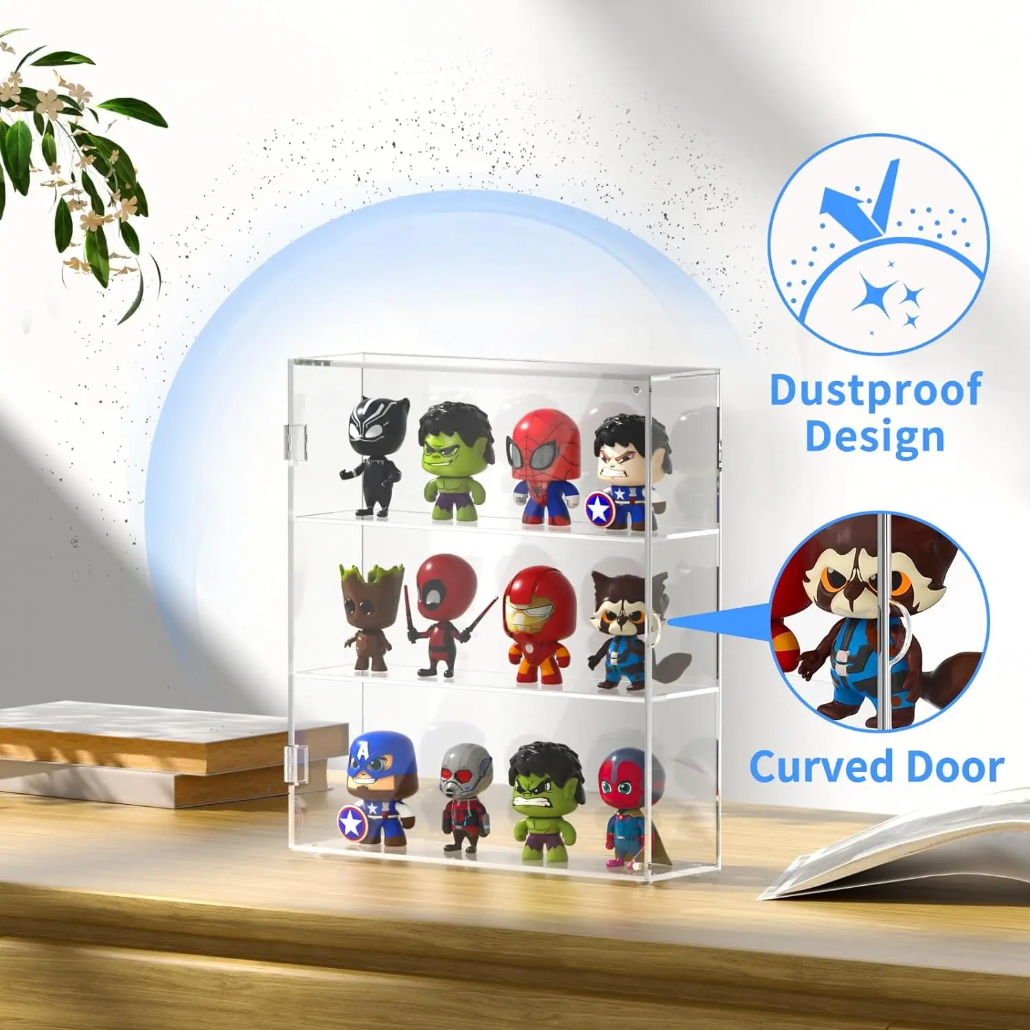 Mini 3-Layer Desktop Storage Cabinet Organizer Clear Acrylic Funko Pop Figures Display Case Wall Mounted Display Supermarket