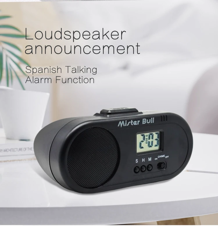 Retro Radio Shaped Home Voice Clock for the Elderly Radio Spanish Talking Digital Alarm Clock