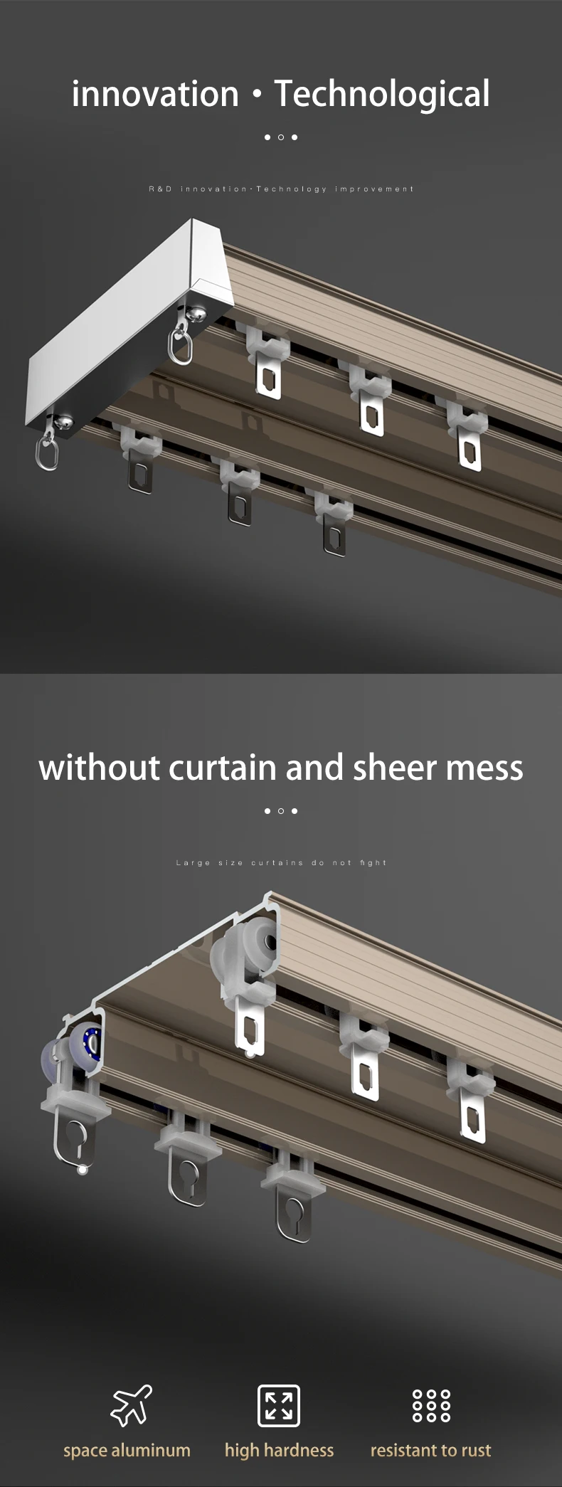 Eco-friendly Sale Decoration - Curved Double Aluminium Track