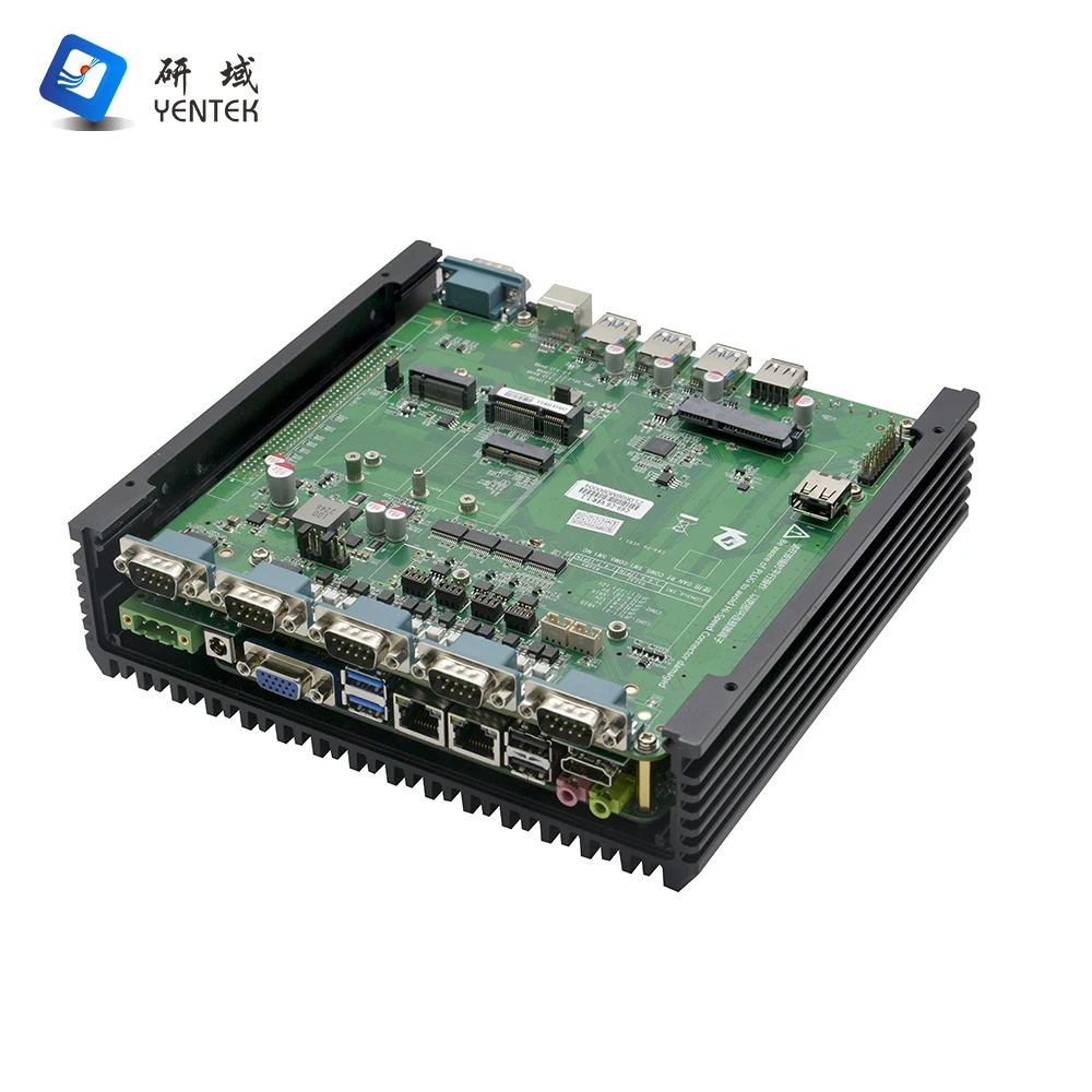Embedded Industrial Pc DIN Rail GPIO Intel I3 I5 I7 J6412 HD VGA 2 LAN 6 RS232 485 DB9 COM Win10 Linux Fanless Desktop Computer
