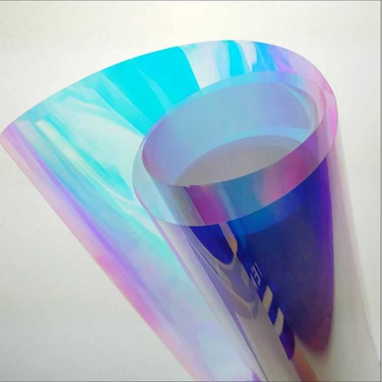 holographic clear window film iridescent window