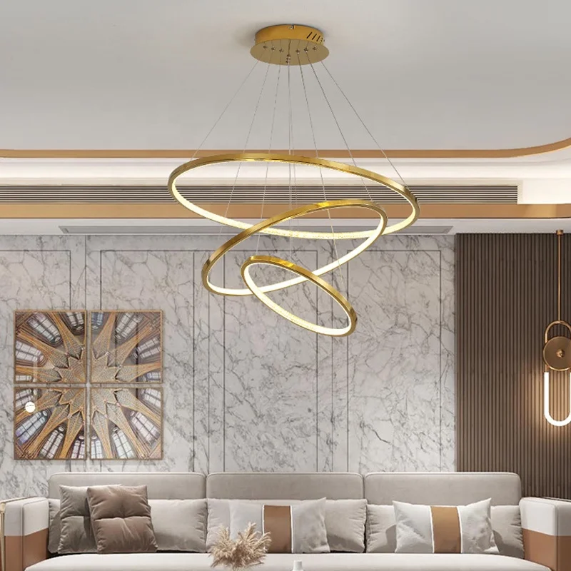 Customization Circle Rings Ceiling Office New Modern Chandelier Lighting Pendant Hanging