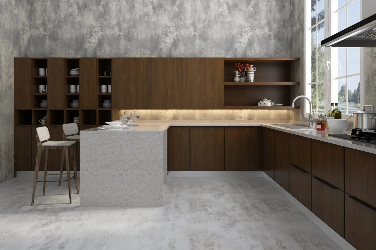 Tuzhi Casa Modern Melamine Abs Design Sink Basecorner Countertop Unit Kitchen In