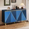 Dark Navy + Light Navy + Solid Wood+MDF