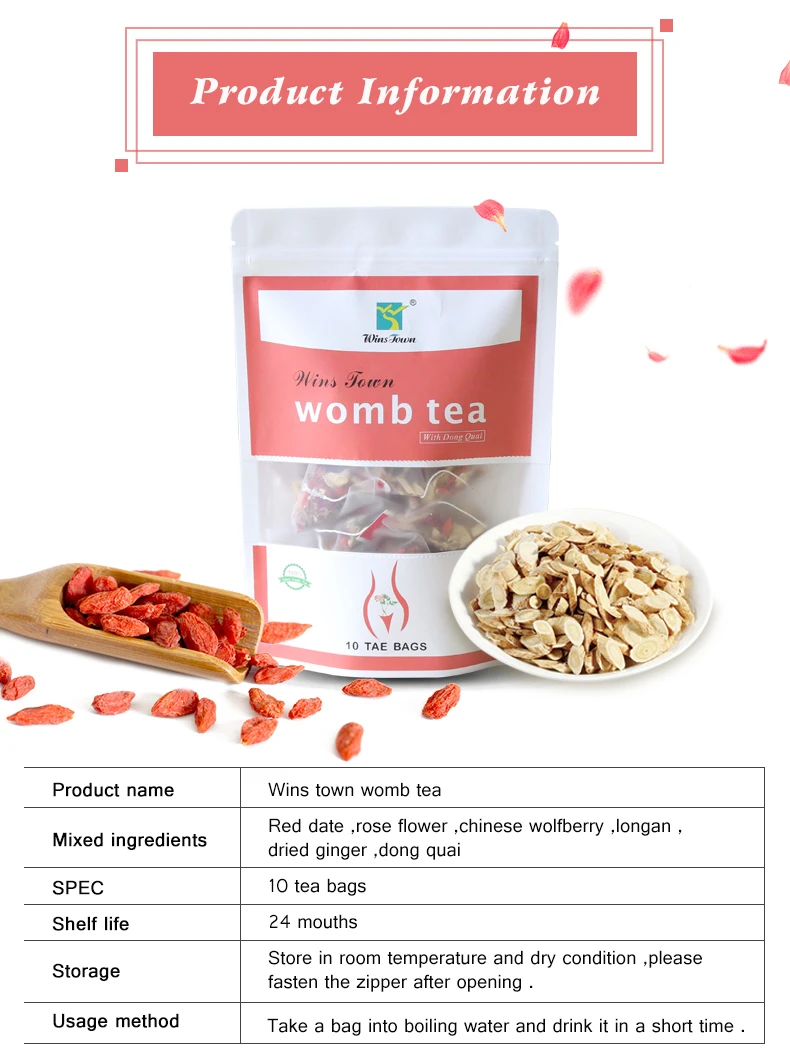 Chinese Naturally Herbal Womb Tea Private Label Organic Tea Women Fertil Detox Warm Female