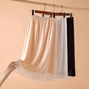 2 Lengths Basic Underskirt Modal Female Half Length Skirt Lace Slip Inner Wear Short Skirt Women Half Slip Dress Long Petticoat
