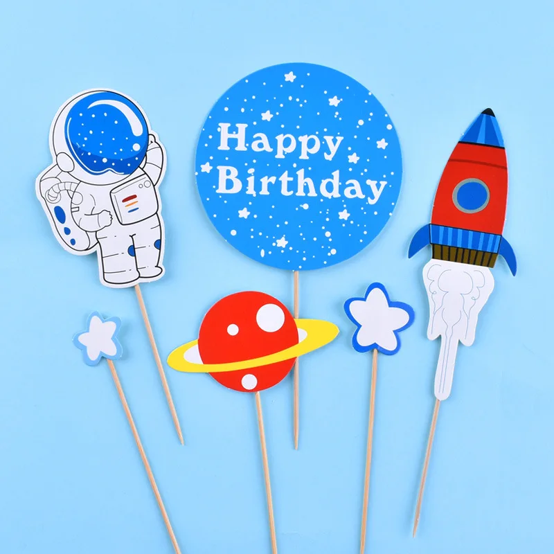 Striscione astronauta con astronauta e scritta Happy Birthday