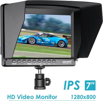 Neewer F100 7inch HD Video Assist IPS 1280x800 Camera Field Monitor with Sunshade and Ball Head for DSLR Cameras detail image