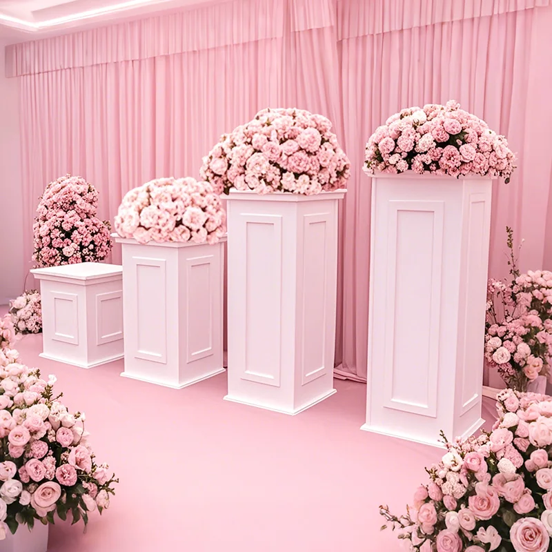 Rectangular White Pedestal Pillar Folding High Quality Roman Column Mold Wedding Party PVC Foam Board Carved