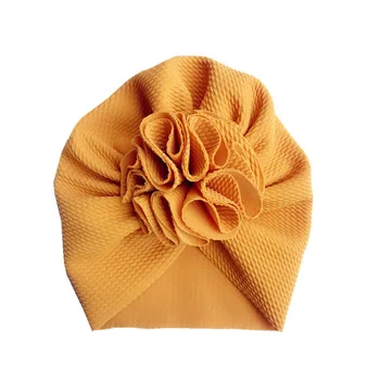 Süße Baby-Mädchen Mütze Mit Blume & Perle | Elastischer Turban-Hut Aus Baumwolle Für 0–12 Monate – Perfekt Als Fotoprop Oder Alltagsmütze