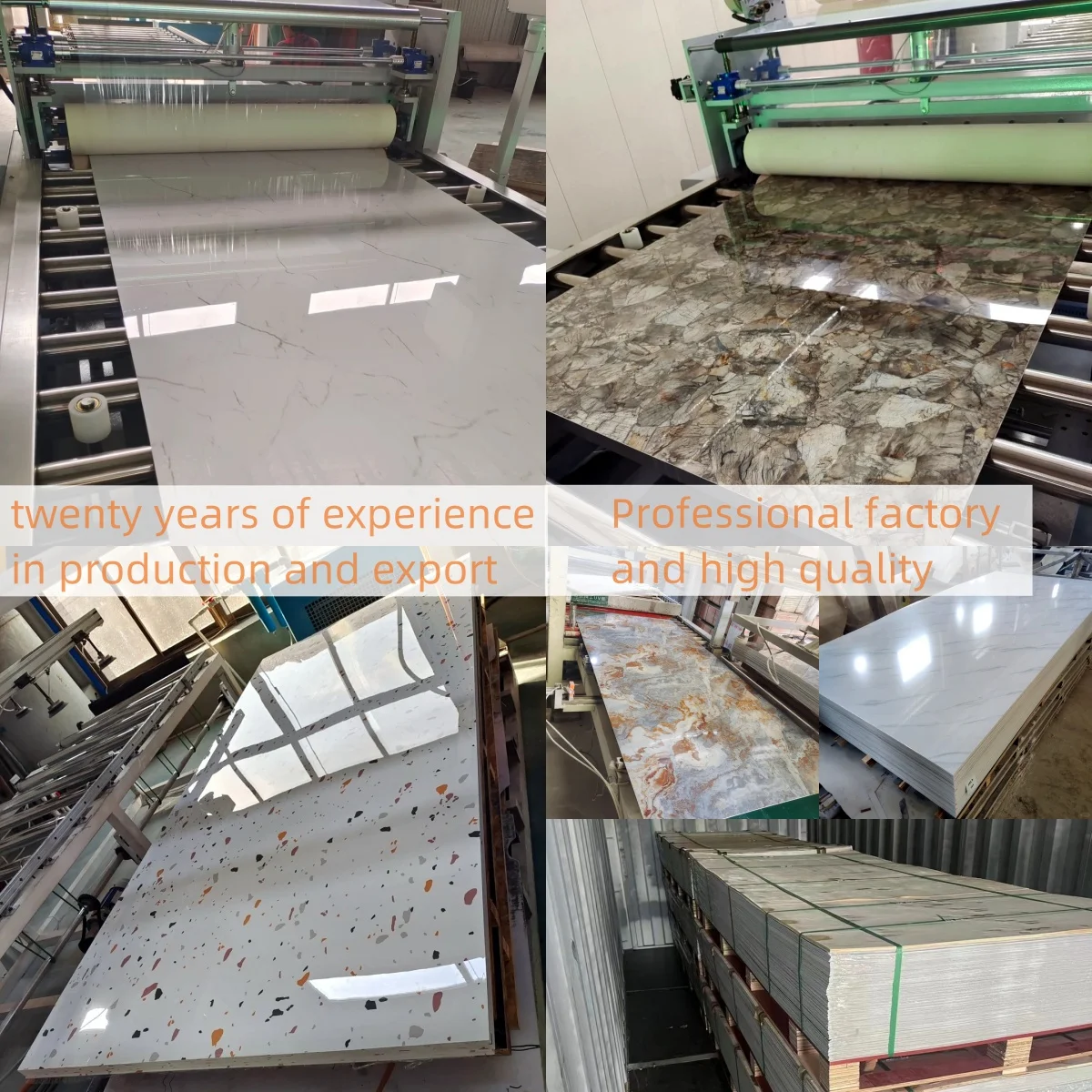 Waterproof PVC Decorative Sheet Heat Insulation UV Marble Wall Panel for Living Room for Household Use
