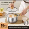 Olla para leche de 18 cm (acero inoxidable 304, sin recubrimiento)