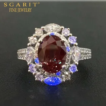 SGARIT GIA CERTIFICATED precious rare gem ring jewelry PT900 real gold 2.12ct natural gemstone Chrysoberyl Alexandrite ring