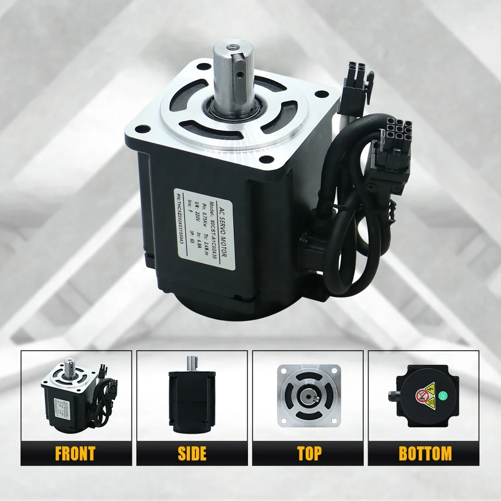 HLTNC Cheap Price Servo Motor Kit 80CST-A1C02430  2.4NM,750W 220V 4.8A  C30-L15A-GABN 50 to 60 HZ 220V 7A Use for CNC